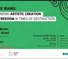 Amerikalı felsefeci Judith Butler ve Filistinli ödüllü yazar Adania Shibli  AICA International ve BİLGİ işbirliği etkinliğinde